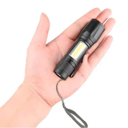 Latarka LED Zoom Aku 5W XPE + COB + Etui